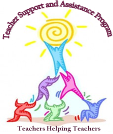  TSAP logo; teachers lifting each other up